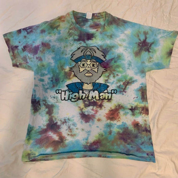 Custom tie-dye Cannabox “High man” t-shirt size M - Picture 1 of 3